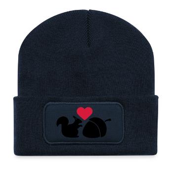 Squirrel Nut Love - Recycled Patch Beanie - french navy - Front