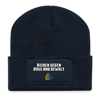 Heiden gegen Hass - Recycelte Patch Beanie - French Navy - Vorne