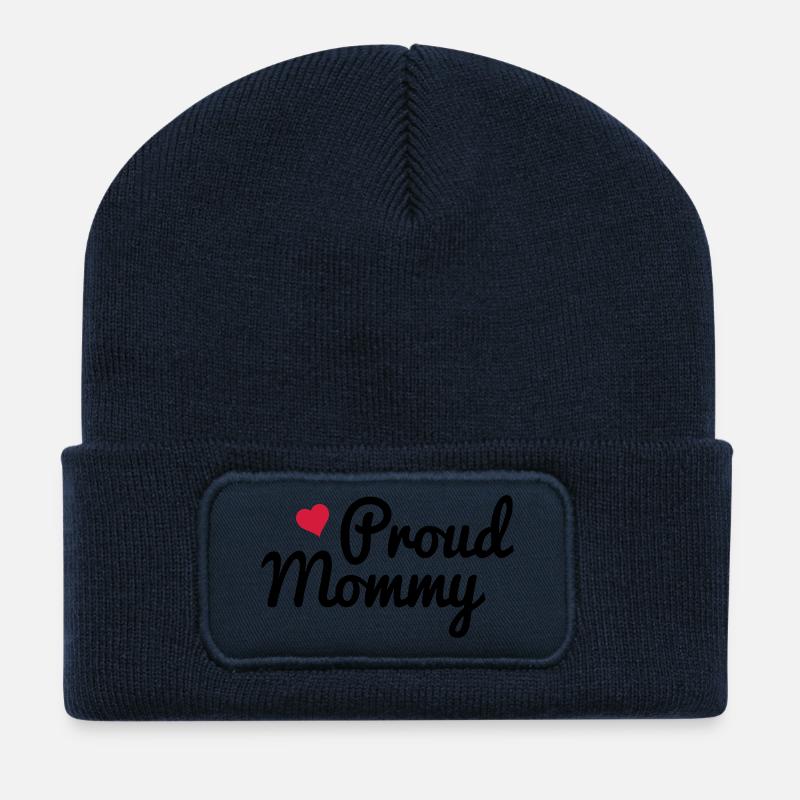 Proud Mommy - Recycelte Patch Beanie - French Navy