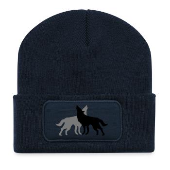 2 Wolf Dogs - Beanie recyclé à patch - bleu marine - Devant