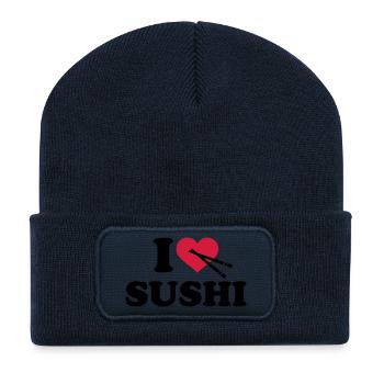 I love Sushi - Recycelte Patch Beanie - French Navy - Vorne