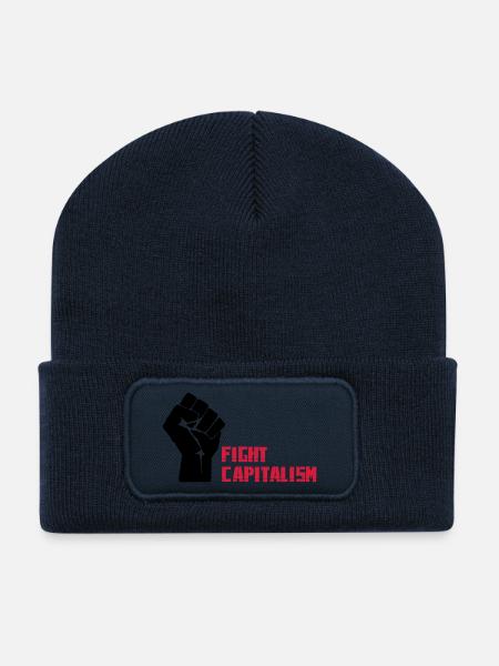 Fight Capitalism - Recycelte Patch Beanie - French Navy