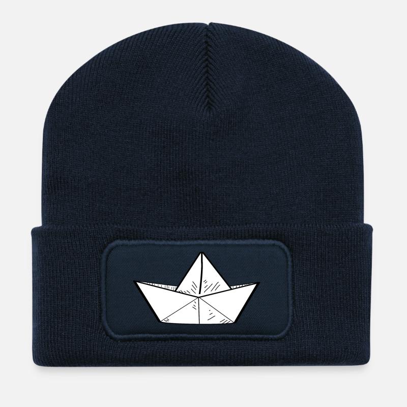 Papierschiff Boot - Recycelte Patch Beanie - French Navy