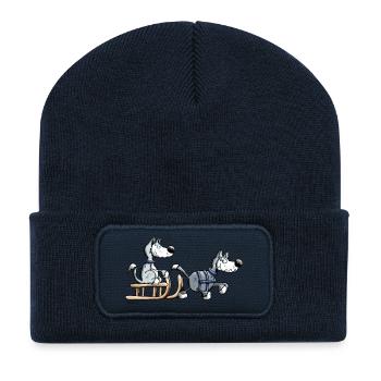 Mignon Husky Team - Beanie recyclé à patch - bleu marine - Devant
