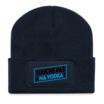 Vodka / Alcool / Fête / Alcoolique / Bourré Saoul - Beanie recyclé à patch - bleu marine - Devant