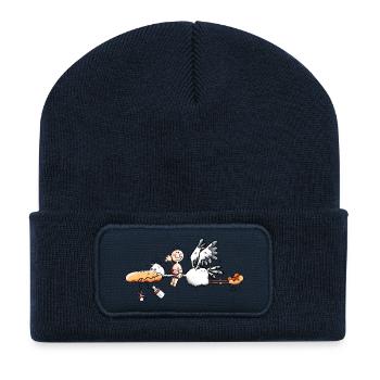 Stork and baby - Recycled Patch Beanie - french navy - Front