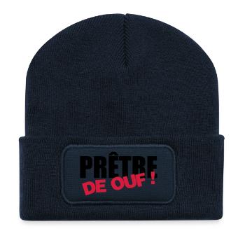 Pfarrer / Priester / Katholisch / Religion - Recycelte Patch Beanie - French Navy - Vorne
