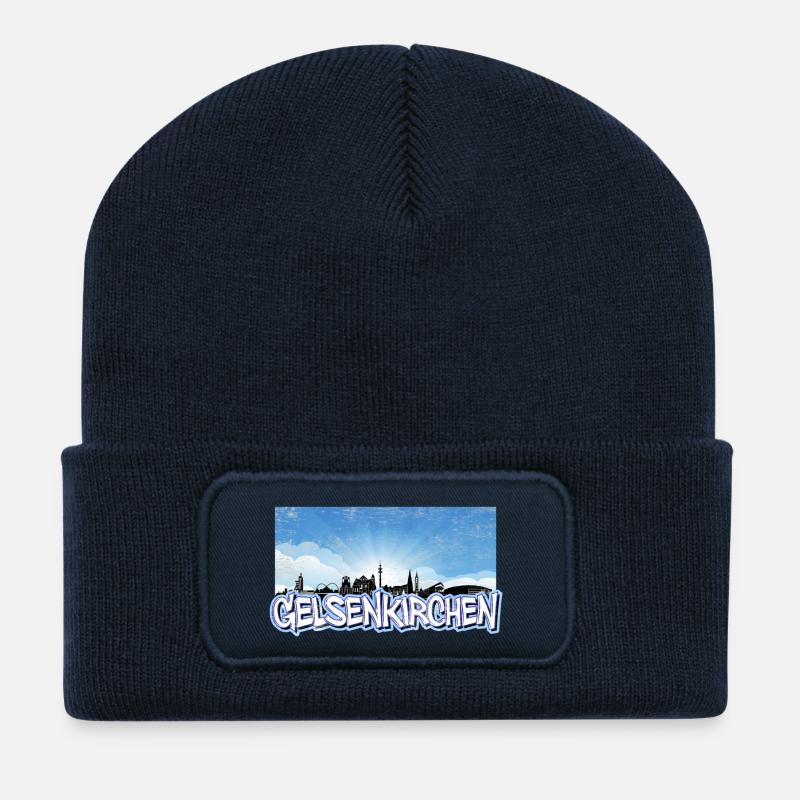 Gelsenkirchen Skyline - Recycelte Patch Beanie - French Navy
