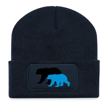 bears silhouettes - Recycelte Patch Beanie - French Navy - Vorne