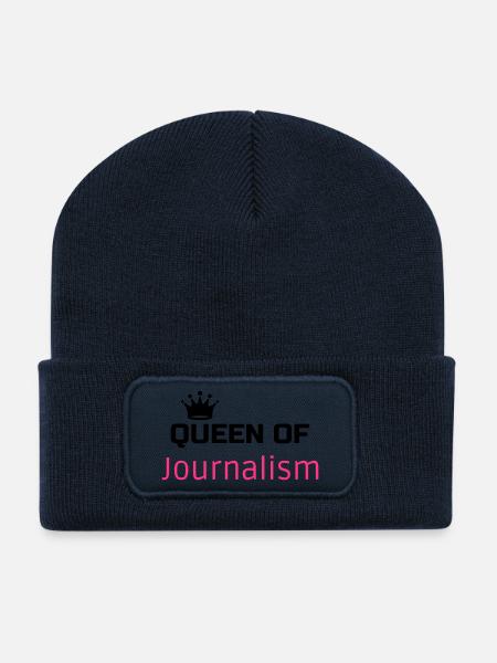 journaliste / journalisme / journal / reporter - Beanie recyclé à patch - bleu marine