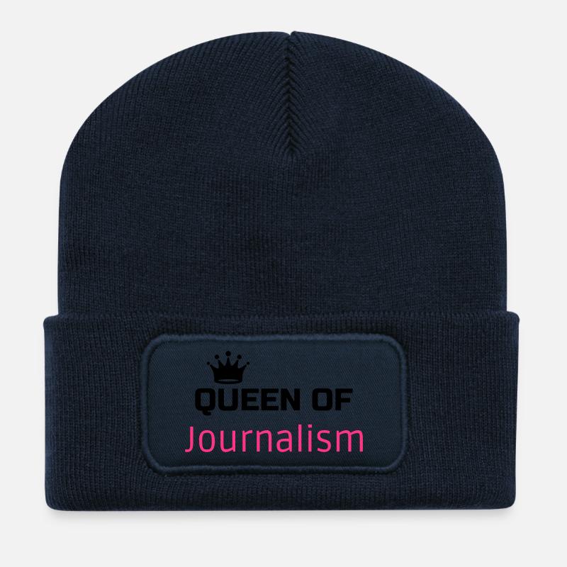 journaliste / journalisme / journal / reporter - Beanie recyclé à patch - bleu marine