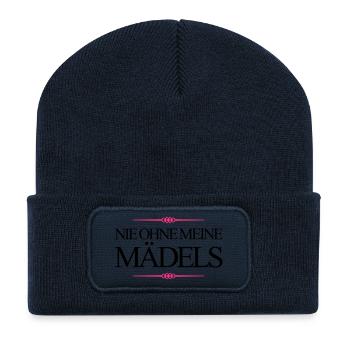 nie ohne meine mädels design - Recycelte Patch Beanie - French Navy - Vorne