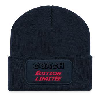 Coach edition limitée - Beanie recyclé à patch - bleu marine - Devant