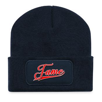 fame fameous famous popular winner known - Recycled Patch Beanie - french navy - Front