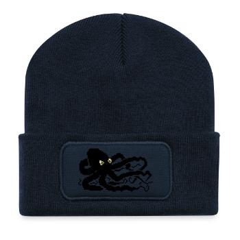8bit pixel octopus - Recycled Patch Beanie - french navy - Front