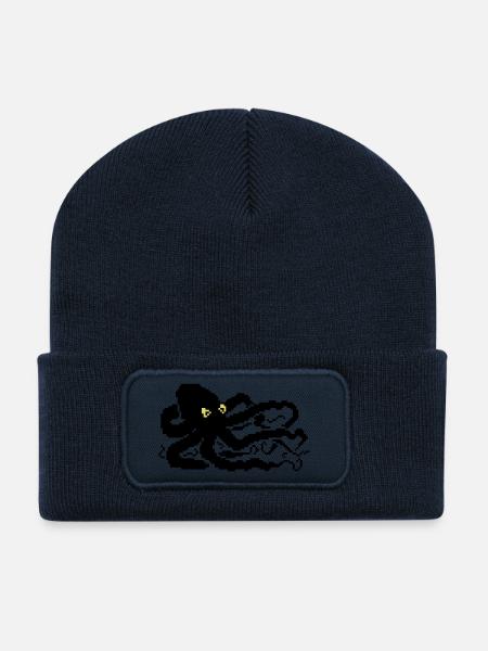 8bit pixel octopus - Recycelte Patch Beanie - French Navy
