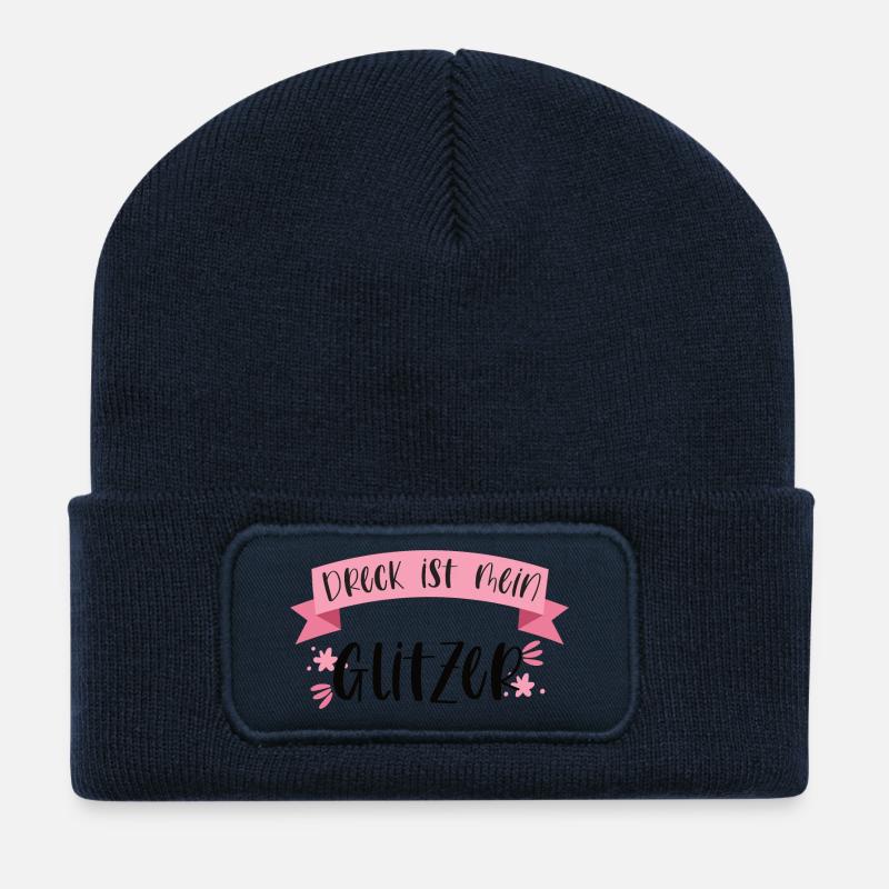 Dreck Stall Landwirtschaft Landwirtin Glitzer - Recycelte Patch Beanie - French Navy