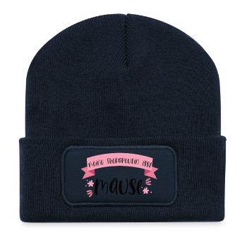 Lustiger Katzen Spruch Therapeutin Haustier Mäuse - Recycelte Patch Beanie - French Navy - Vorne