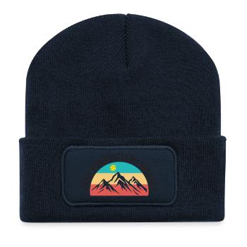 Le trail running est ma thérapie - Beanie recyclé à patch - bleu marine - Devant