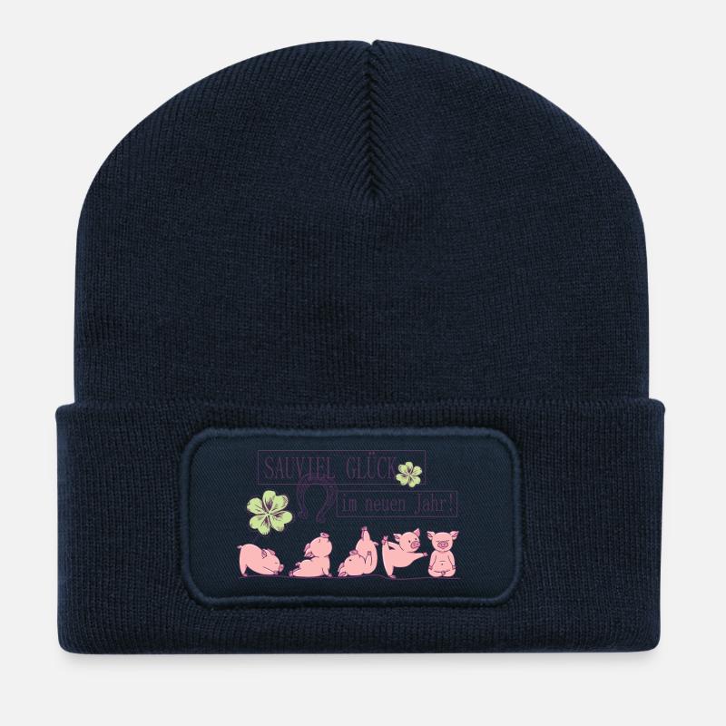 Sauviel Glück im neuen Jahr ! - Recycelte Patch Beanie - French Navy