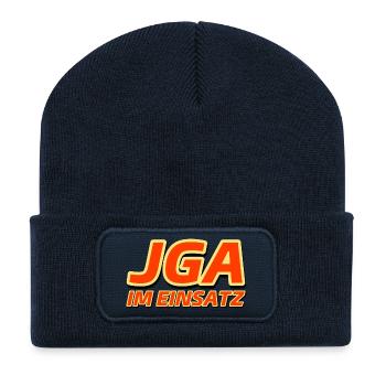 JGA IM EINSATZ - Junggesellenabschied - Recycelte Patch Beanie - French Navy - Vorne