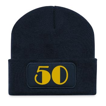 50. 50 ANS. 50e ANNIVERSAIRE. ANNIVERSAIRE 50 ANS. - Beanie recyclé à patch - bleu marine - Devant