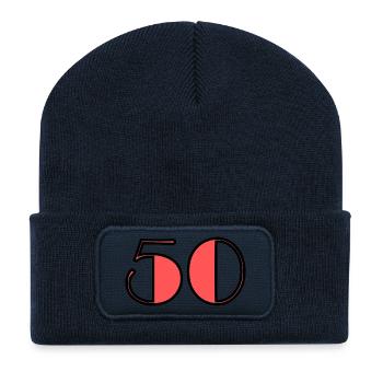 50 YEARS. 50th ANNIVERSARY. BIRTHDAY 50 YEARS. 50 - Recycled Patch Beanie - french navy - Front