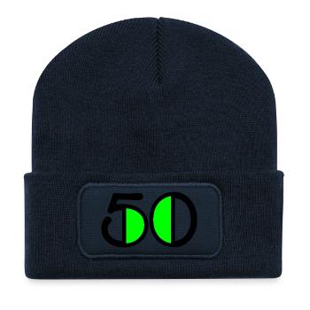 50 JAHRE. 50-jähriges Jubiläum. GEBURTSTAG 50 JAHRE. 50 - Recycelte Patch Beanie - French Navy - Vorne