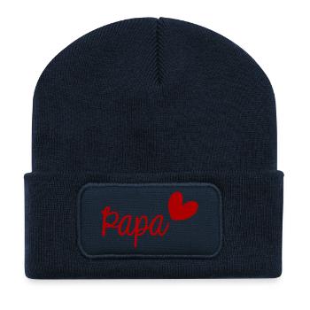 DAD. FATHER's DAY. HAPPY BIRTHDAY DAD. HAPPY BIRTHDAY - Recycled Patch Beanie - french navy - Front