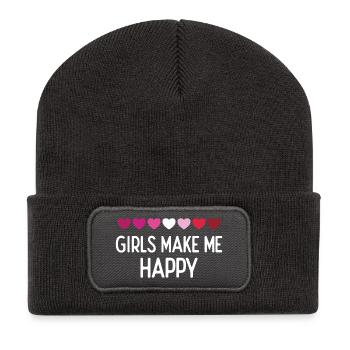 Mois de la fierté LGBTQ - Les filles me rendent heureux - Beanie recyclé à patch - charbon - Devant
