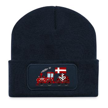 Denmark Flag Football Railway - Recycled Patch Beanie - french navy - Front