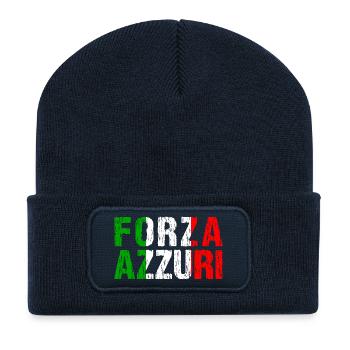 Forza Azzuri Forza Italia Football Fan Shirt - Recycled Patch Beanie - french navy - Front