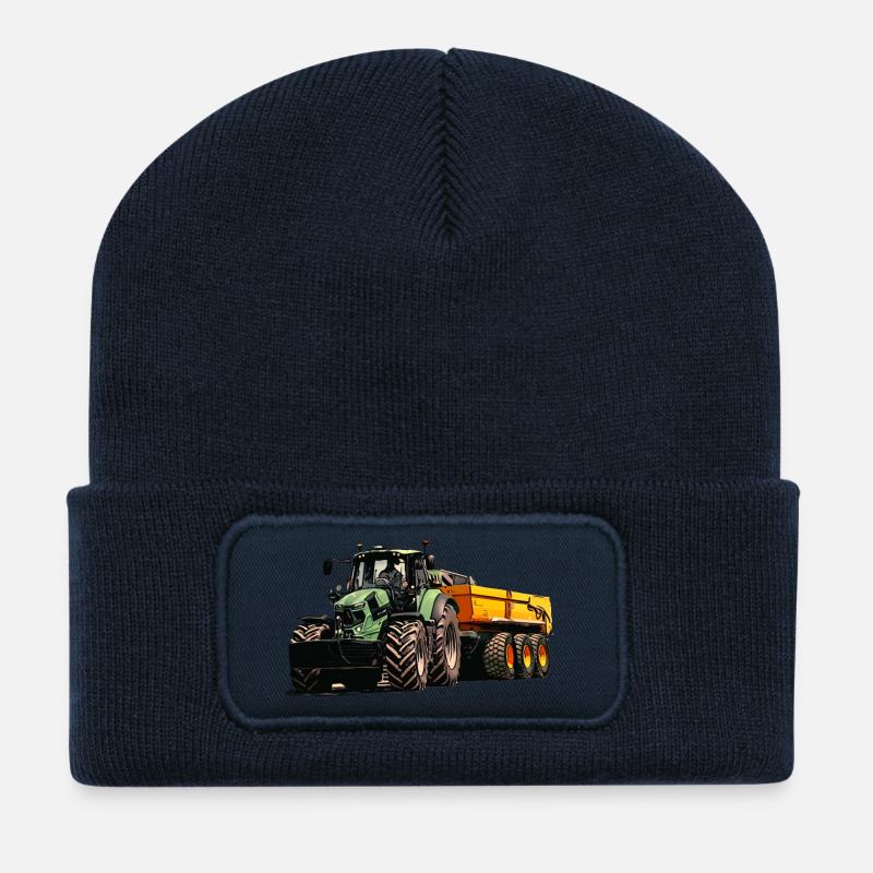 Deutz mit Anhänger Kipper - Recycelte Patch Beanie - French Navy