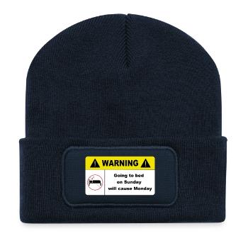 Going to bed on Sunday - Recycled Patch Beanie - french navy - Front