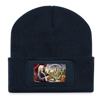Johann Sebastian Bach: Portrait in many painting styles - Recycled Patch Beanie - french navy - Front