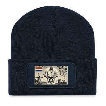 Dutch Karate MASTER - Recycled Patch Beanie - french navy - Front