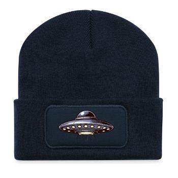 OVNI - Beanie recyclé à patch - bleu marine - Devant