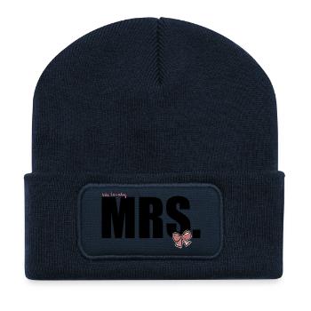 his lovely Mrs - Recycelte Patch Beanie - French Navy - Vorne