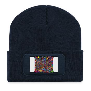 Voyage à l’heure de pointe - Beanie recyclé à patch - bleu marine - Devant