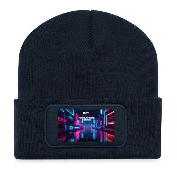 FRÉQUENCES CHARGÉES - Beanie recyclé à patch - bleu marine - Devant