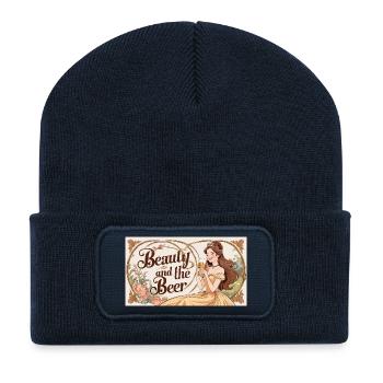 La beauté et la bière - Beanie recyclé à patch - bleu marine - Devant