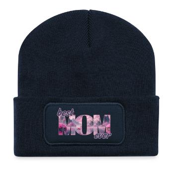 Flamingos in einer Traumwelt - best Mom ever - Recycelte Patch Beanie - French Navy - Vorne