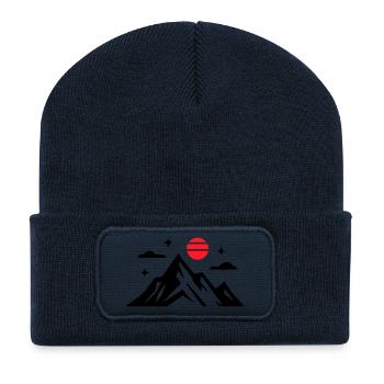 Icône des montagnes - Beanie recyclé à patch - bleu marine - Devant