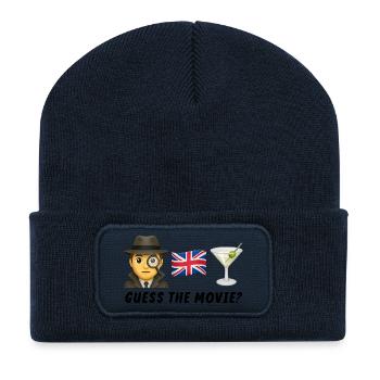Detective and British flag with cocktail - Recycled Patch Beanie - french navy - Front
