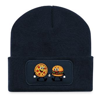 Pizza Burger - Recycled Patch Beanie - french navy - Front