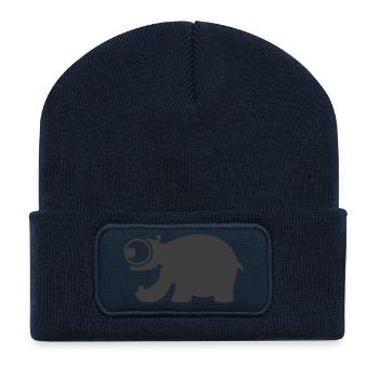 Lustiges Nilpferd - Recycelte Patch Beanie - French Navy - Vorne