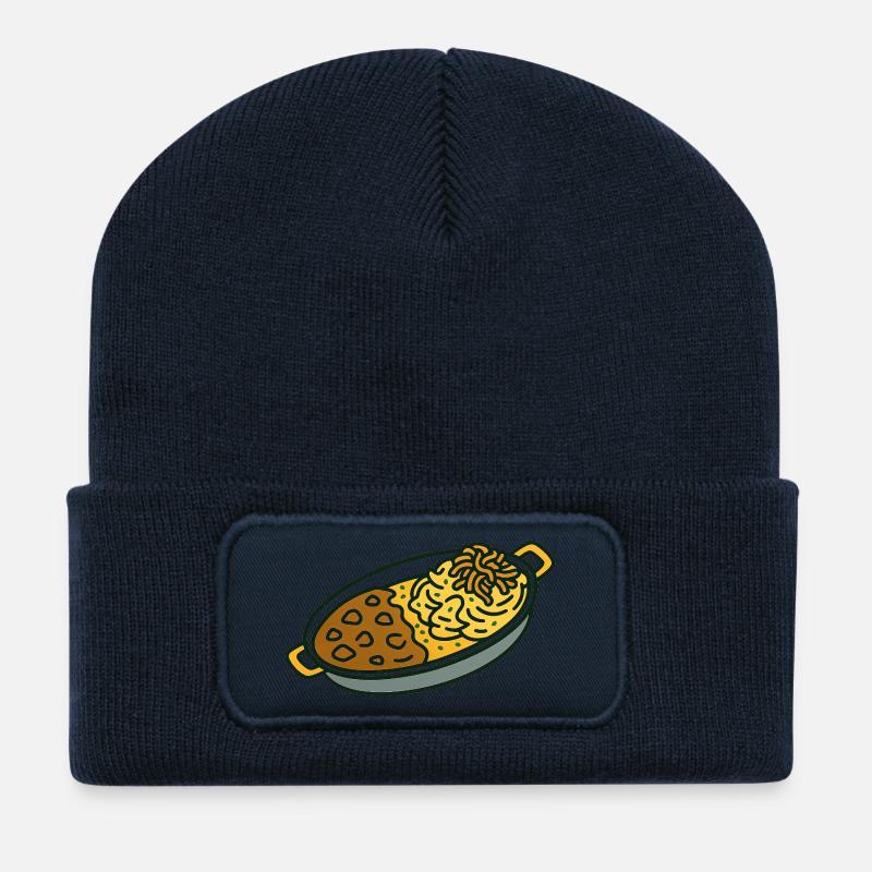 Les plats préférés de grand-mère Karin - Beanie recyclé à patch - bleu marine