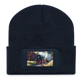 Brocken Wald Dampf - Recycelte Patch Beanie - French Navy - Vorne
