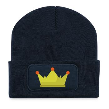 Couronne - Beanie recyclé à patch - bleu marine - Devant