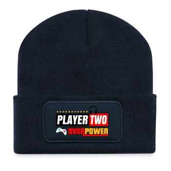 Player Two Overpower | Gamers and Streamers Style - Recycled Patch Beanie - french navy - Front